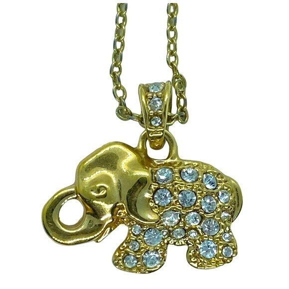AVON Goldtone Elephant Pendant Necklace - Picture 1 of 3